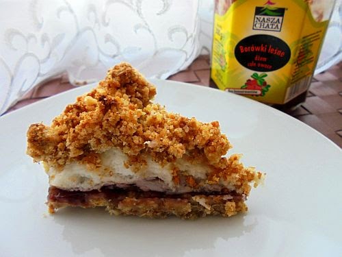 Kruszonkowiec - ciasto z pełnoziarnistą kruszonką i pianą z białek