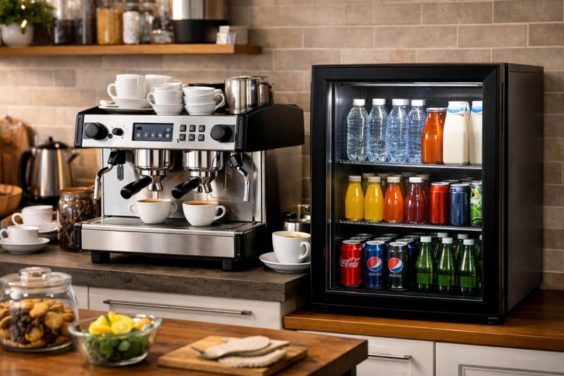 Jak wygodnie zorganizować strefę kawy i napojów w kuchni? Sprzęt, który ułatwia życie przy większej liczbie gości