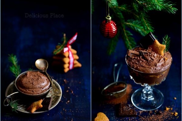 Wegański mus czekoladowo-piernikowy / Vegan chocolate-ginger mousse