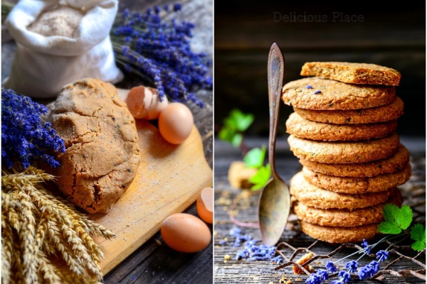 Orkiszowe ciastka z lawendą / Spelled biscuits with lavender