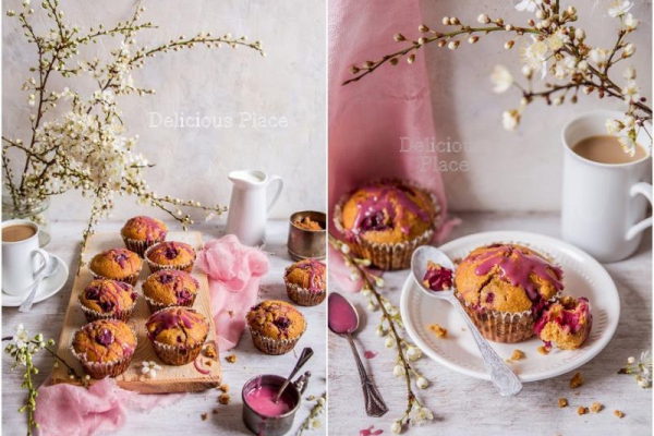 Kokosowe babeczki z wiśniami / Coconut cupcakes with cherries