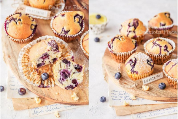 Babeczki cytrynowo-borówkowe / Lemon and blueberry cupcakes
