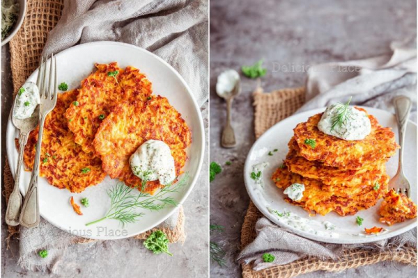 Placki marchewkowe z serem / Carrot fritters with cheese