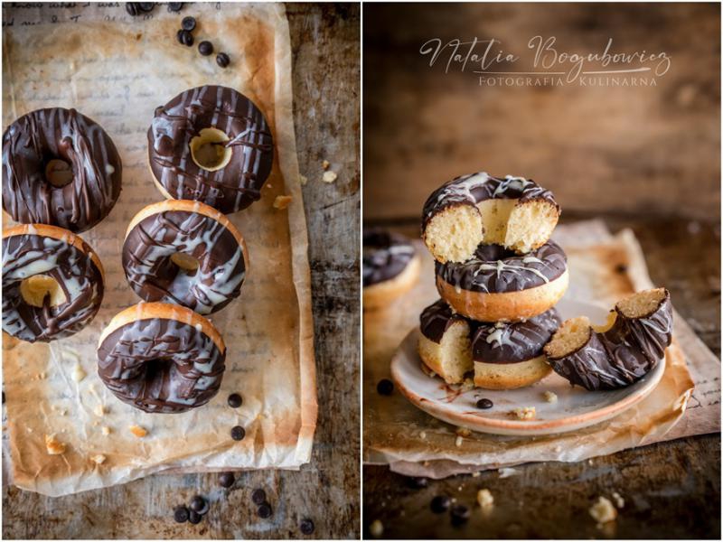 Donuty w polewie czekoladowej